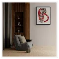Άγρια Λεοπάρδαλη Δυναμικό Modern Art Κόκκινο