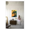 Αρχαίος Ναός με Ελιά σε Χρυσό και Τουρκουάζ Φόντο