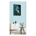 Exotic Bird Portrait Teal Orange Modern Art
