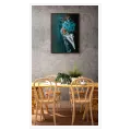 Exotic Bird Portrait Teal Orange Modern Art
