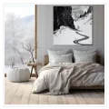 Mountain Winter Path Monochrome Landscape Canvas Print