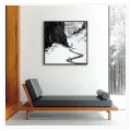 Mountain Winter Path Monochrome Landscape Canvas Print