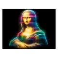 Πορτραίτο Μόνα Λίζα Neon Glitch Cyberpunk Πολύχρωμο