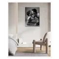 Sensual Male Kiss Black and White Portrait