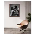 Sensual Male Kiss Black and White Portrait