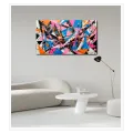 Abstract Geometric Street Art Composition with Vibrant Colors
