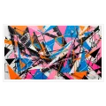 Abstract Geometric Street Art Composition with Vibrant Colors