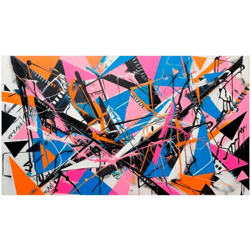 Αφηρημένη Γεωμετρική Σύνθεση Street Art με Ζωντανά Χρώματα
