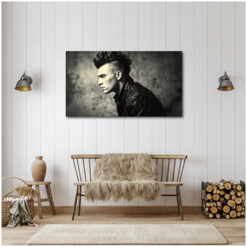 Black and White Male Portrait Punk Rock Style