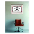 Πινακίδα Barbershop Open Ρετρό Ψαλίδι Κόκκινο Μαύρο