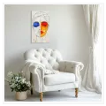 Abstract Woman Portrait Line Art Colorful Canvas