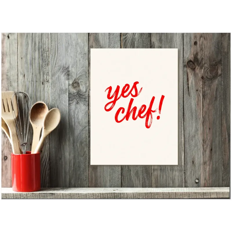Πίνακας Καλλιγραφία Yes Chef Μοντέρνος Κόκκινος