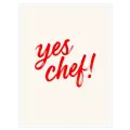 Πίνακας Καλλιγραφία Yes Chef Μοντέρνος Κόκκινος