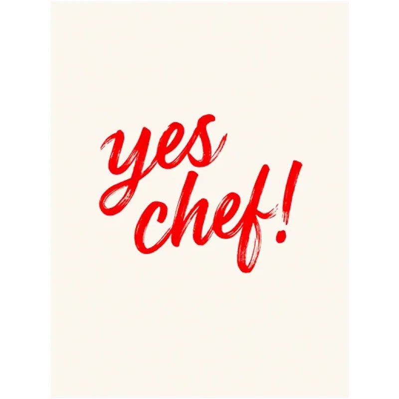 Πίνακας Καλλιγραφία Yes Chef Μοντέρνος Κόκκινος