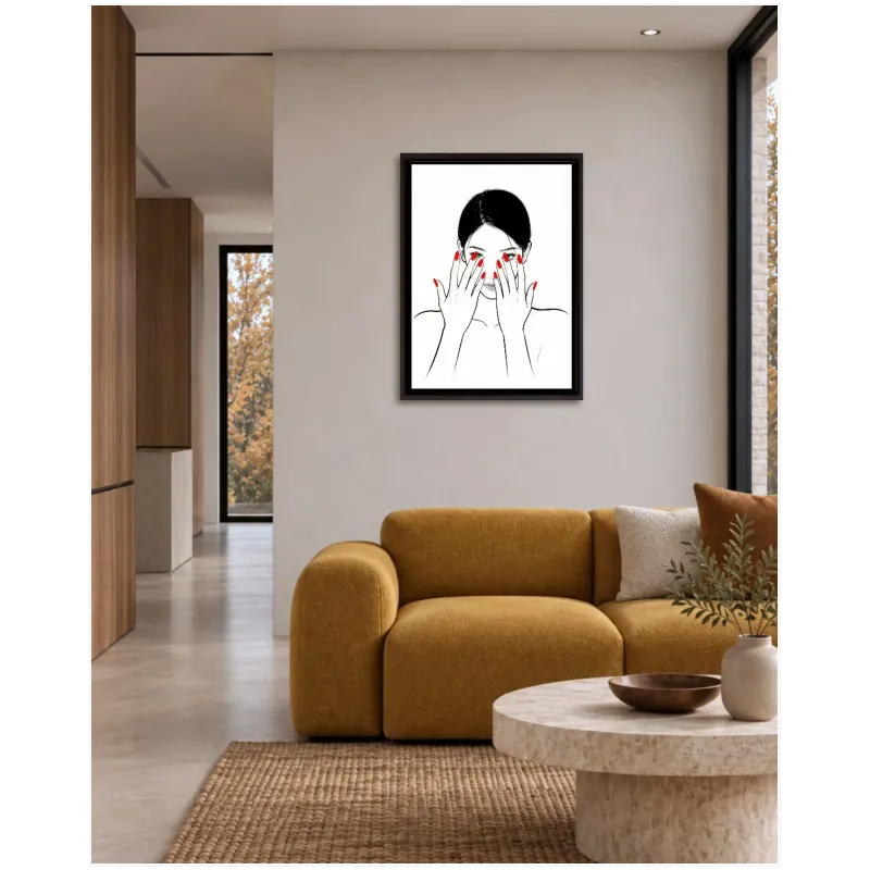 Γυναικείο Πορτραίτο Minimal Chic με Κόκκινα Νύχια