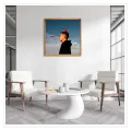 Surreal Man Portrait with Apple and Red Arrow