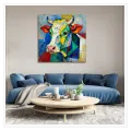 Colorful Cow Abstract Mosaic Wall Art