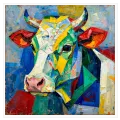 Colorful Cow Abstract Mosaic Wall Art