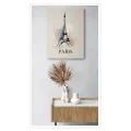 Eiffel Tower Paris Sketch Canvas Art Beige