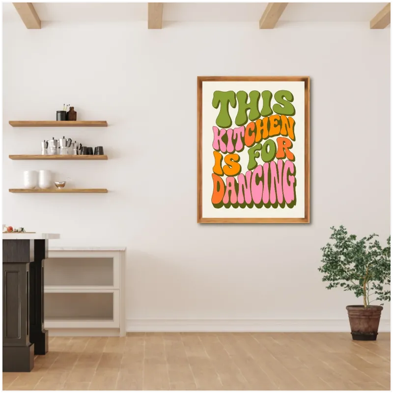 Τυπογραφικός Πίνακας This Kitchen Is For Dancing Retro
