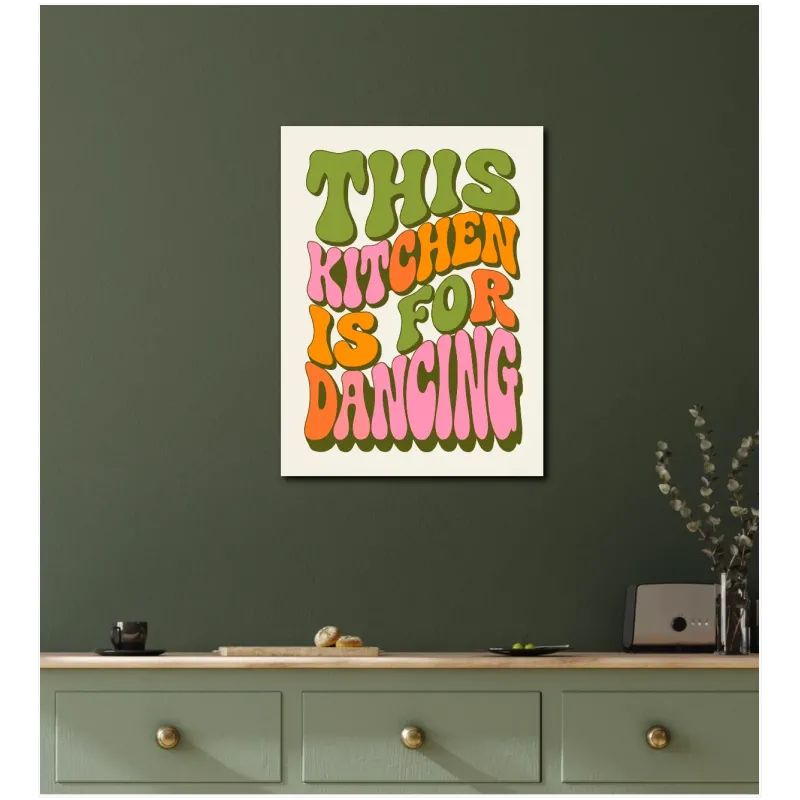 Τυπογραφικός Πίνακας This Kitchen Is For Dancing Retro