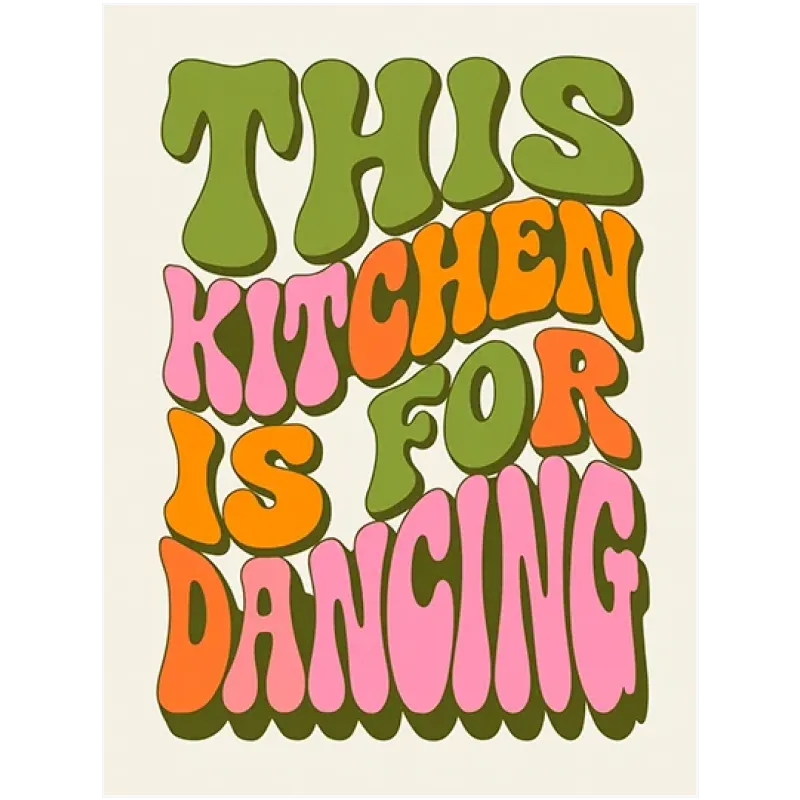 Τυπογραφικός Πίνακας This Kitchen Is For Dancing Retro