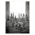 Ancient Columns and Silhouettes Black and White