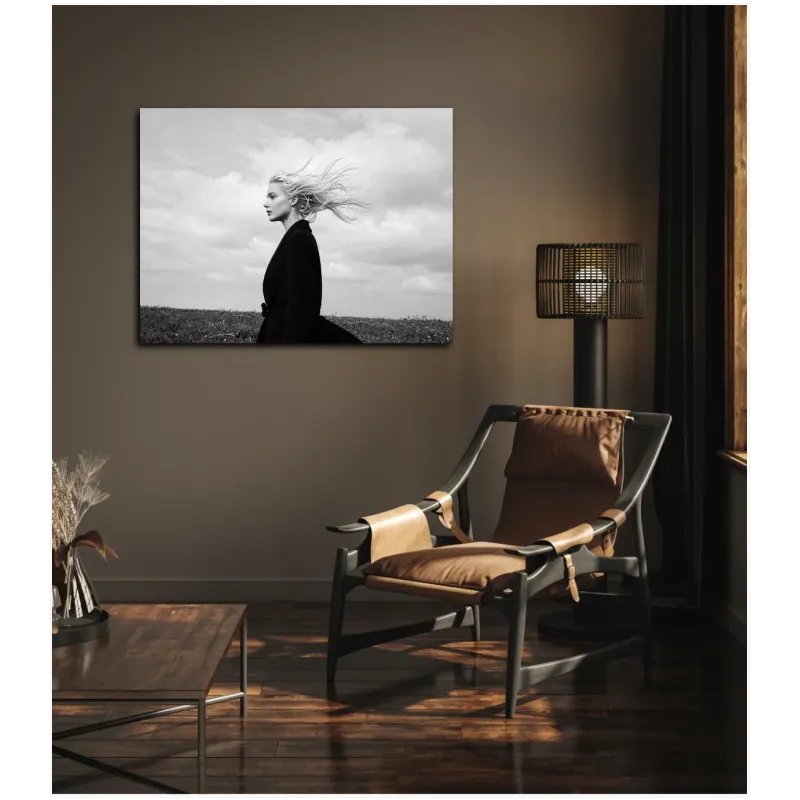 Woman in the Field Fine Art Black and White Portrait