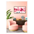 Translucent Pink Flowers Modern Botanical Canvas