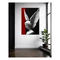 Marble Angel Statue Dramatic Red Black