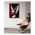 Marble Angel Statue Dramatic Red Black