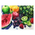 Watercolor Fruit Still Life Canvas Print