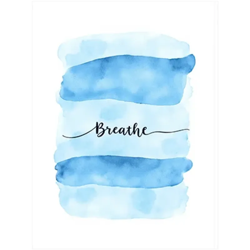 Πίνακας Τέχνης Breathe με Ακουαρέλα σε Γαλάζιους Τόνους