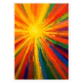 Abstract Rising Sun with Colorful Radiant Light Rays