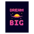 Dream Big Pixel Art Retro Neon Canvas Print