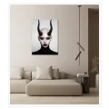 Γυναικείο Πορτραίτο Dark Fantasy με Κέρατα σε Ασπρόμαυρο
