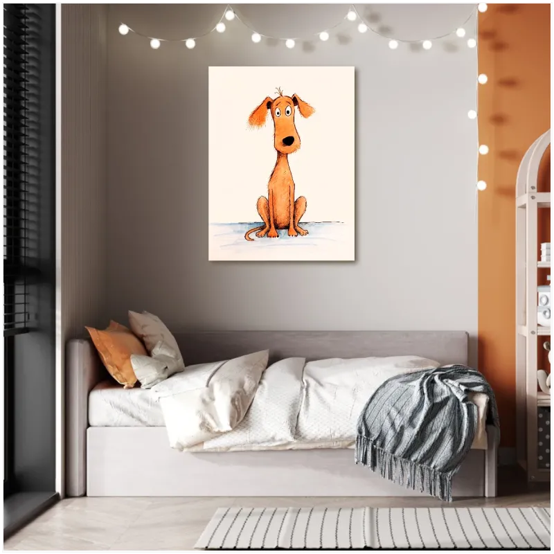 Playful Brown Dog Illustration Cute Art