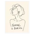 Γυναικείο Πορτραίτο Line Art Normal is Boring Ασπρόμαυρο