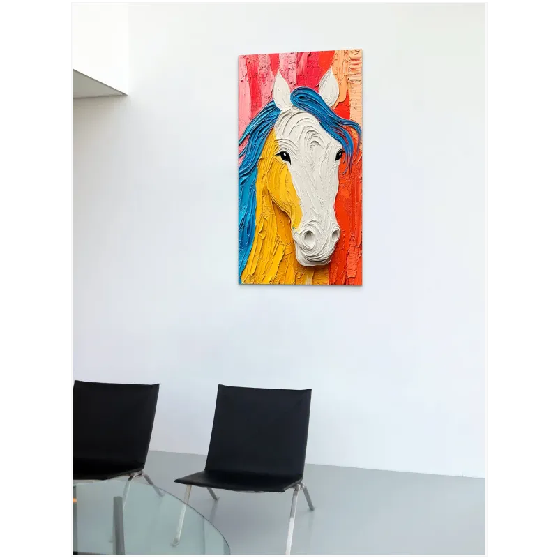Πορτραίτο Αλόγου με Έντονο Ανάγλυφο και Χρώμα