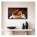 Dynamic Coffee Bean Splash Warm Brown Canvas Art