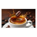 Dynamic Coffee Bean Splash Warm Brown Canvas Art