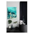 Ancient Greek Amphora Landscape Turquoise Art