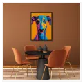 Πορτραίτο Σκύλου Greyhound Pop Art Πορτοκαλί Μπλε