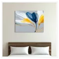 Abstract Floral Art Blue Yellow Gold