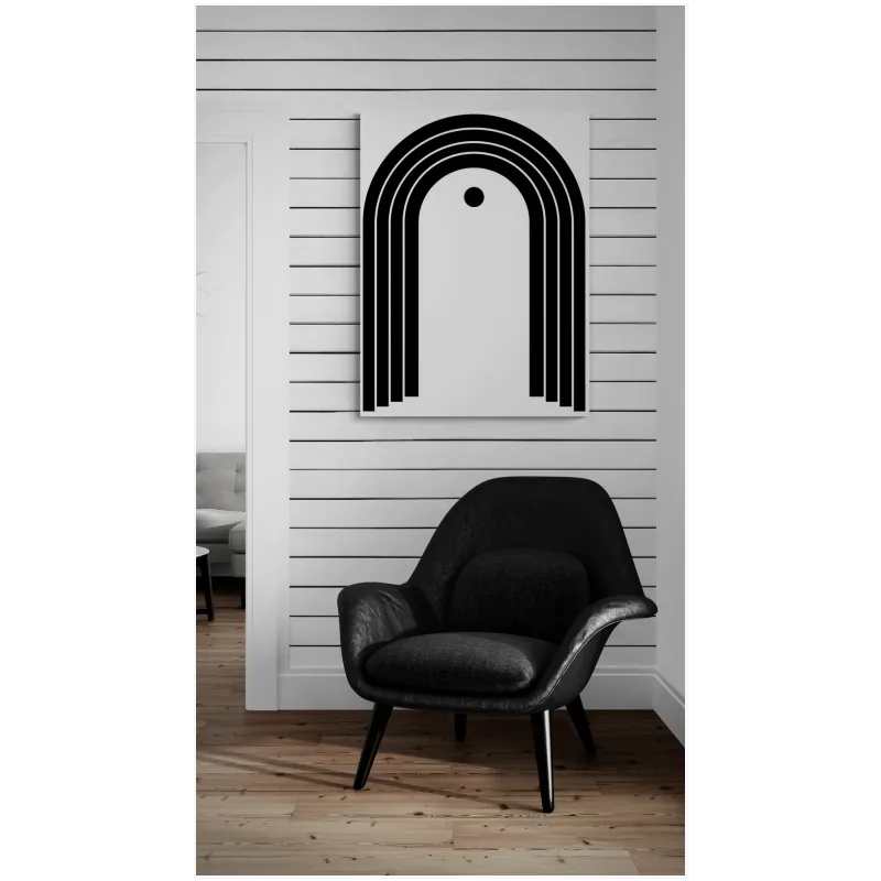 Abstract Geometric Arch Minimalist Black White