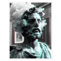 Κλασικό Άγαλμα με Σύννεφα 3D Glitch Εφέ