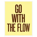 Πίνακας με Φράση Go With The Flow Μινιμαλιστικός Ρετρό Κίτρινος