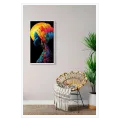 African Woman Profile Colorful Impasto Canvas Art
