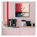 Classic Martini Cocktail Oil Painting Red Background Art
