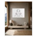 Γυναικείο Πορτραίτο Minimal Line Art με Κόκκινα Νύχια